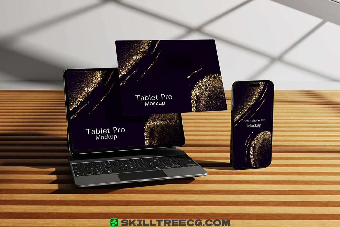 图片[3]-Tablet Pro with Smartphone Mockup（324044）-技能树